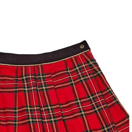 Ensemble   jupe plissée tartan   & col roulé Rouge beige 6 - vertbaudet enfant 