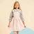 Robe salopette   velours    ecolière Bordeaux+Rose pastel 6 - vertbaudet enfant 