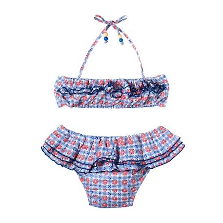 Maillot de bain 2 pièces       swan Bleu rouge 1 - vertbaudet enfant 