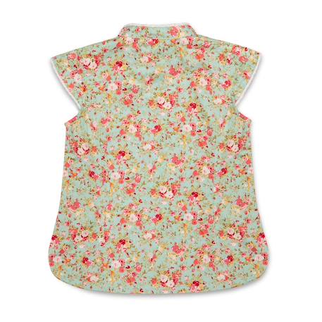 Blouse chinoise à col mao    fleurie liberty   annam Vert d'eau rouge 4 - vertbaudet enfant 