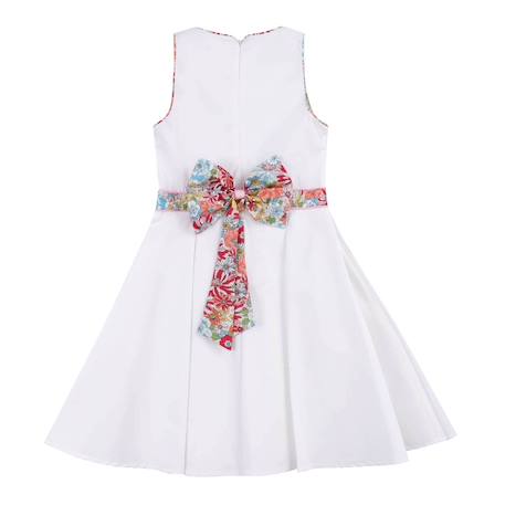 Robe cérémonie   liberty  qui tourne  hepburn Blanc rose 4 - vertbaudet enfant 