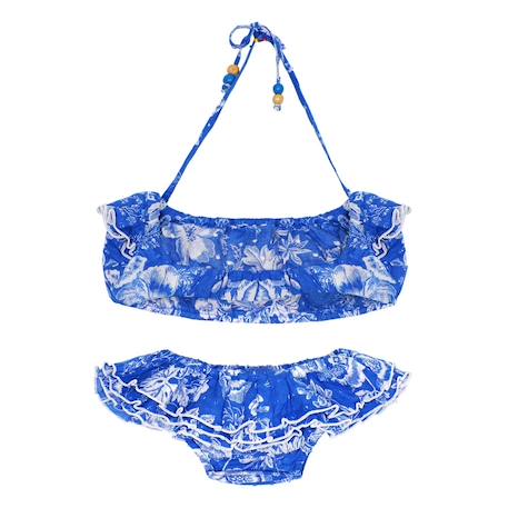 Maillot de bain fleuri   et    2 pièces  swan Bleu roi blanc 5 - vertbaudet enfant 