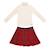 Ensemble   jupe plissée tartan   & col roulé Rouge beige 1 - vertbaudet enfant 
