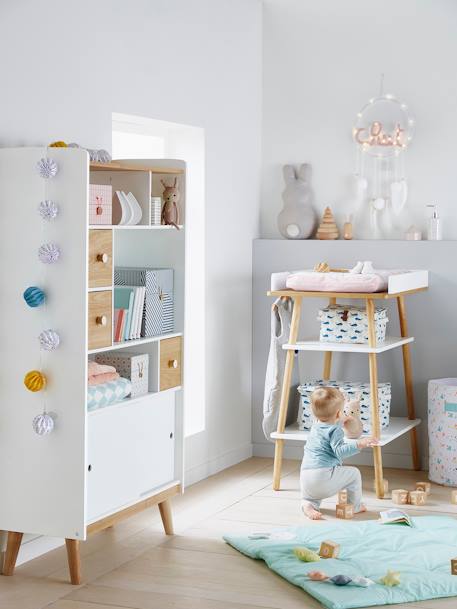 Table à langer LIGNE CONFETTI blanc/bois 9 - vertbaudet enfant 