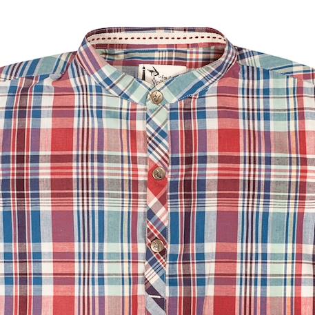 Chemise col mao   carreaux   liverpool Vieux rose 2 - vertbaudet enfant 