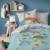 Parure de lit imprimée dinosaures 100% coton, jurassic world sicju Bleu 1 - vertbaudet enfant 