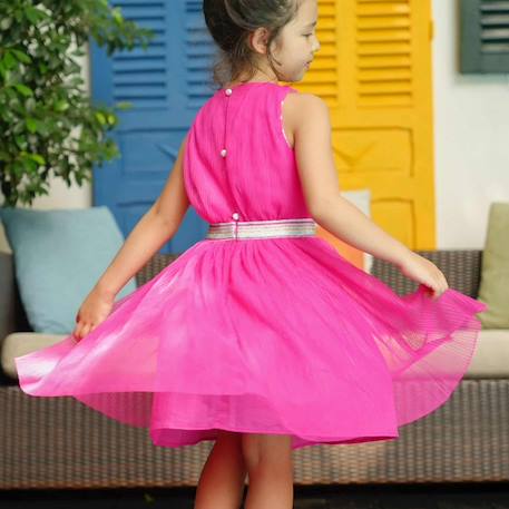 Robe cérémonie     hepburn Bleu ciel+Rose fuchsia 8 - vertbaudet enfant 