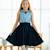 Robe qui tourne     et fleurie liberty    hepburn Bleu marine bleu roi 1 - vertbaudet enfant 