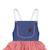 Robe salopette  vichy  à volants et bretelles  gigi Rose foncé bleu denim 5 - vertbaudet enfant 