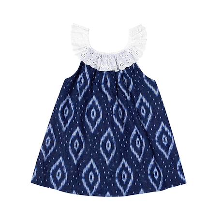Blouse tie-and-dye été   bleu marine  col 2-en-1  aurore Bleu marine blanc 4 - vertbaudet enfant 