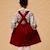 Robe salopette   velours    ecolière Bordeaux+Rose pastel 2 - vertbaudet enfant 
