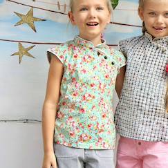 Blouse chinoise à col mao    fleurie liberty   annam  - vertbaudet enfant