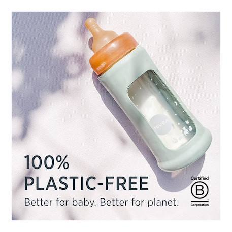 Biberon en verre avec housse de protection - sand - 250 ml Beige 4 - vertbaudet enfant 