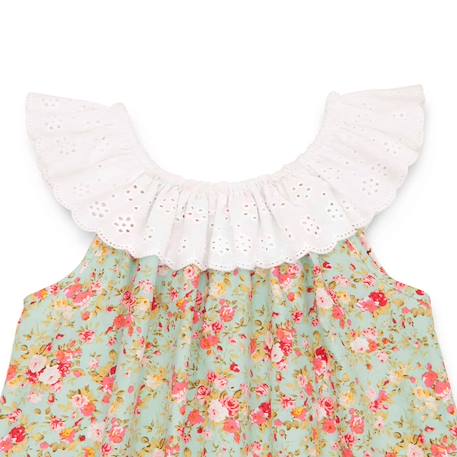 Blouse fleurie liberty été      col 2-en-1  aurore Vert d'eau rouge 2 - vertbaudet enfant 
