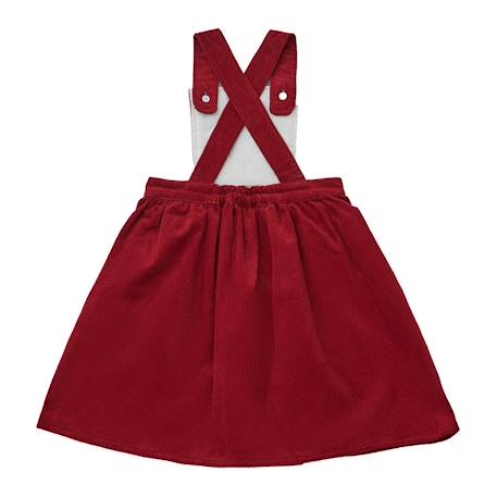 Robe salopette   velours    ecolière Bordeaux+Rose pastel 5 - vertbaudet enfant 