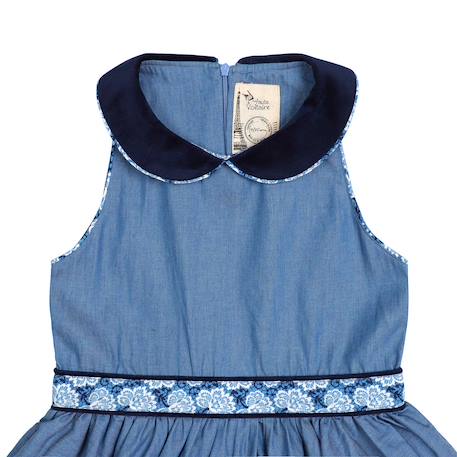 Robe qui tourne   à col claudine  hepburn Bleu bleu marine 4 - vertbaudet enfant 