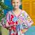 Robe de plage  imprimé fleurs hawaï   bali Rouge bleu 2 - vertbaudet enfant 