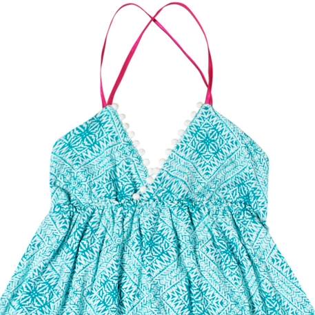 Robe de plage longue   jersey    eugenie Blanc vert 4 - vertbaudet enfant 