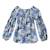 Blouse intersaison fleurie   liberty   col smocks  chimene Bleu lilas+Bleu roi+Marron beige+Orange+Rouge fleuri 5 - vertbaudet enfant 