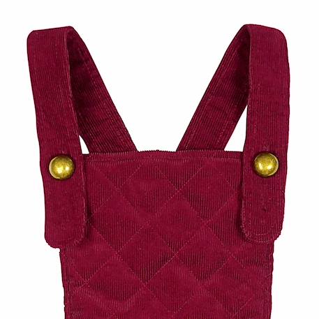 Robe salopette   velours    ecolière Bordeaux+Rose pastel 4 - vertbaudet enfant 