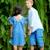 Robe  été  tie and dye ample  butterfly Bleu blanc 2 - vertbaudet enfant 
