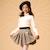 Ensemble   jupe plissée  et  & col roulé Beige marron jaune 2 - vertbaudet enfant 
