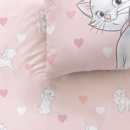 Parure de lit imprimée 100% coton, disney home les aristochats love Rose 2 - vertbaudet enfant 
