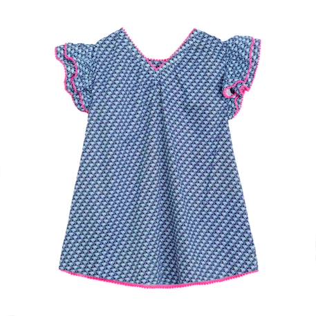 Robe  été   ample  butterfly Bleu marine+Jaune bleu+Rose bleu pastel+Violette bleu 5 - vertbaudet enfant 