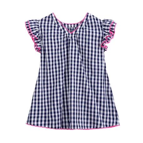 Robe  vichy   ample  butterfly Bleu marine blanc 4 - vertbaudet enfant 