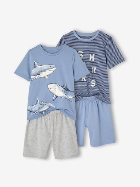 Lot de 2 pyjashorts garçon requins bleu ciel 1 - vertbaudet enfant 