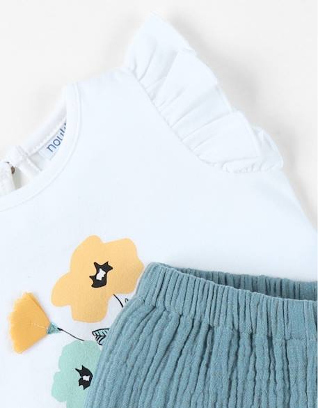 T-shirt avec short coton Vert 4 - vertbaudet enfant 