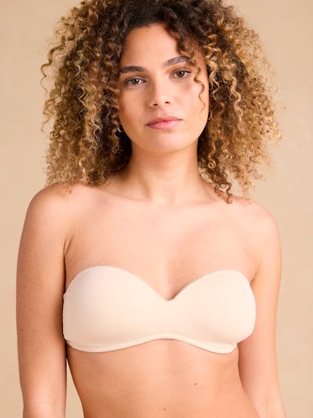 Soutien-gorge bandeau multipositions grossesse livré avec bretelles transparentes beige chiné 2 - vertbaudet enfant 
