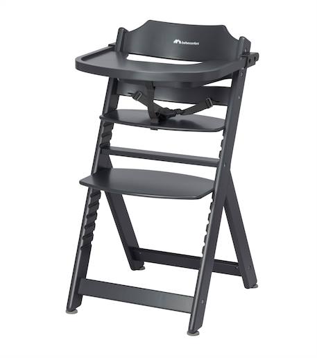 Chaise haute bébé en bois avec tablette timba Graphite+Warm gray+White 1 - vertbaudet enfant 