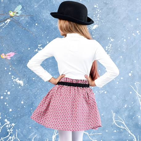 Jupe intersaison fleurie    lilou Rose beige bordeaux 5 - vertbaudet enfant 