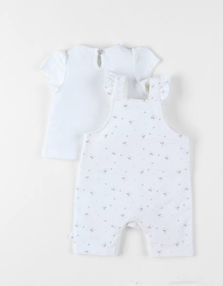 Ensemble salopette avec t-shirt coton Blanc 4 - vertbaudet enfant 