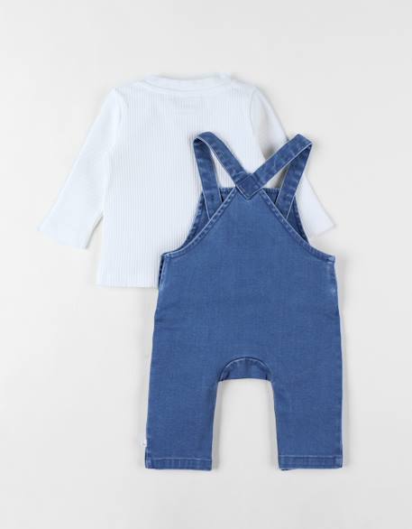 Ensemble salopette + t-shirt denim Bleu 3 - vertbaudet enfant 