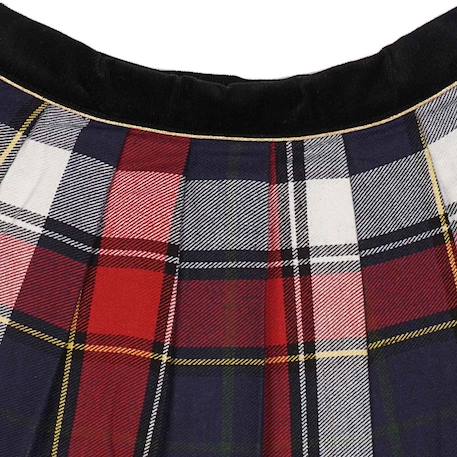 Ensemble hiver   jupe écossaise carreaux tartan bleu  & sous-pull Bleu marine rouge 5 - vertbaudet enfant 