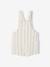 Salopette courte bébé molleton imprimé carreaux beige+rayé bleu 8 - vertbaudet enfant 
