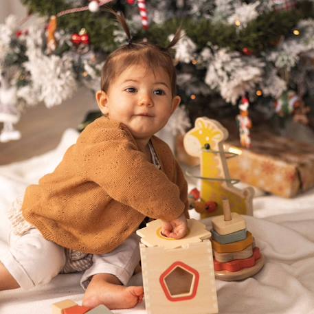 Coffret de 3 jouets d'éveil en bois Multicolore 3 - vertbaudet enfant 