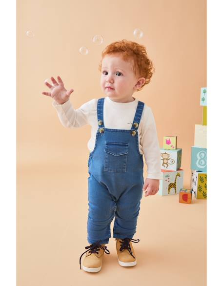 Ensemble salopette + t-shirt denim Bleu 2 - vertbaudet enfant 