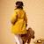 Manteaueau long   velours   col fausse fourrure  anoushka Jaune marron 6 - vertbaudet enfant 