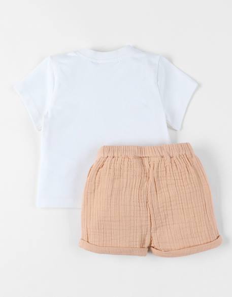 Ensemble t-shirt avec short coton Blanc 3 - vertbaudet enfant 