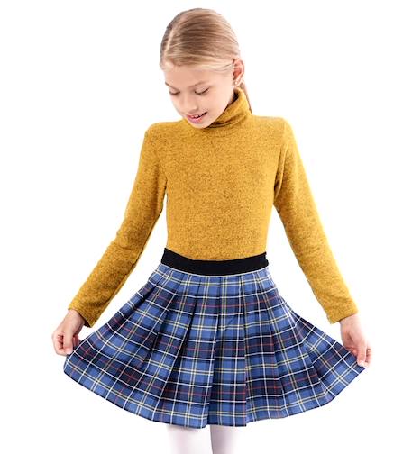Jupe plissée hiver   carreaux tartan   london Bleu jaune+Bleu marine rouge+Gris anthracite+Rouge 2 - vertbaudet enfant 