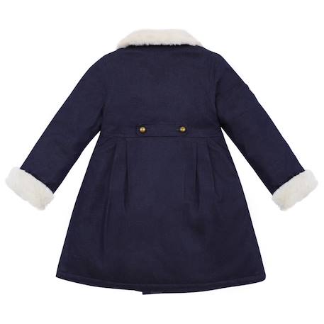 Manteaueau    en jean avec col fausse fourrure  anoushka Bleu marine 5 - vertbaudet enfant 