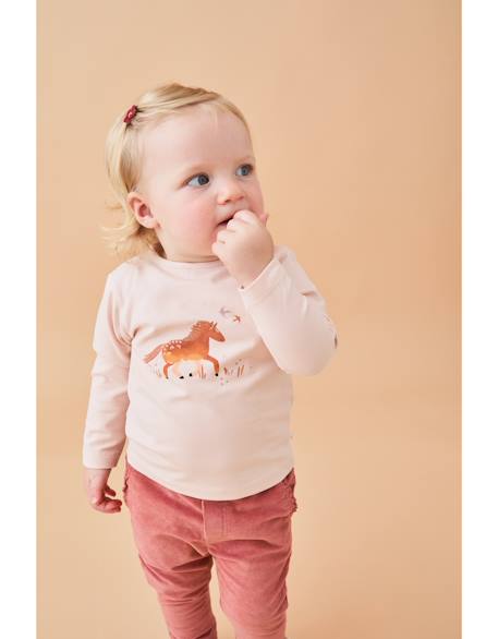 T-shirt cheval jersey Rose 2 - vertbaudet enfant 