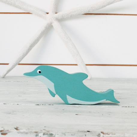 Figurine dauphin en bois Bleu 2 - vertbaudet enfant 