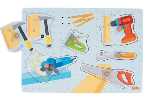 Puzzle à encastrements sonore outils Bleu 1 - vertbaudet enfant 
