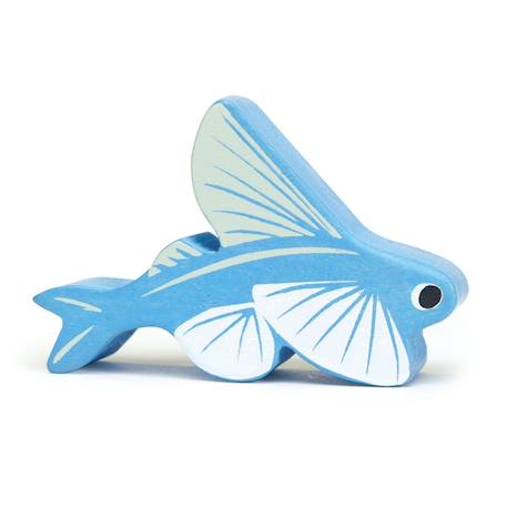 Figurine poisson volant en bois Bleu 1 - vertbaudet enfant 