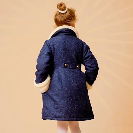 Manteaueau    en laine et fausse fourrure  anoushka Bleu marine 6 - vertbaudet enfant 