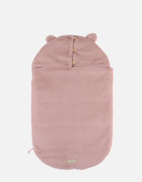 Nid d'ange jersey et fausse fourrure bleu canard+rose poudré+sable 7 - vertbaudet enfant 